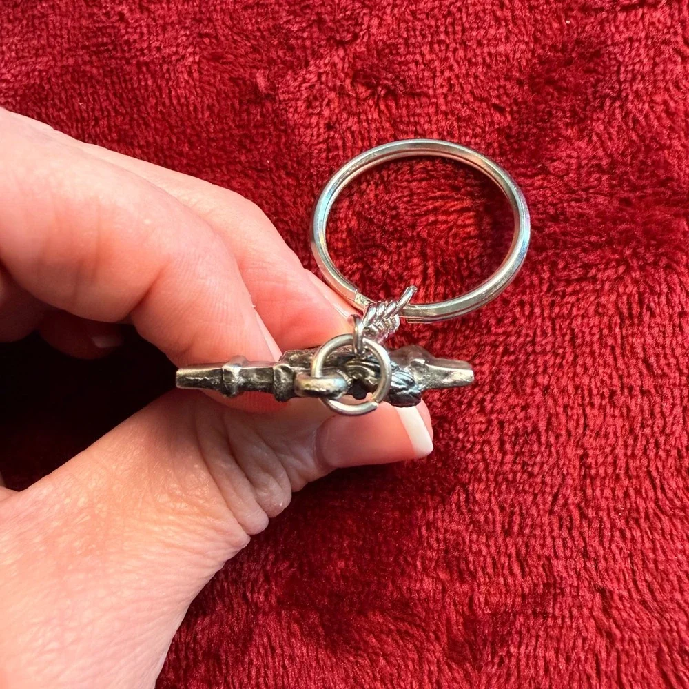Silver Tone Nautical Anchor Rope‎ Keychain Maritime Boating Key Ring Charm